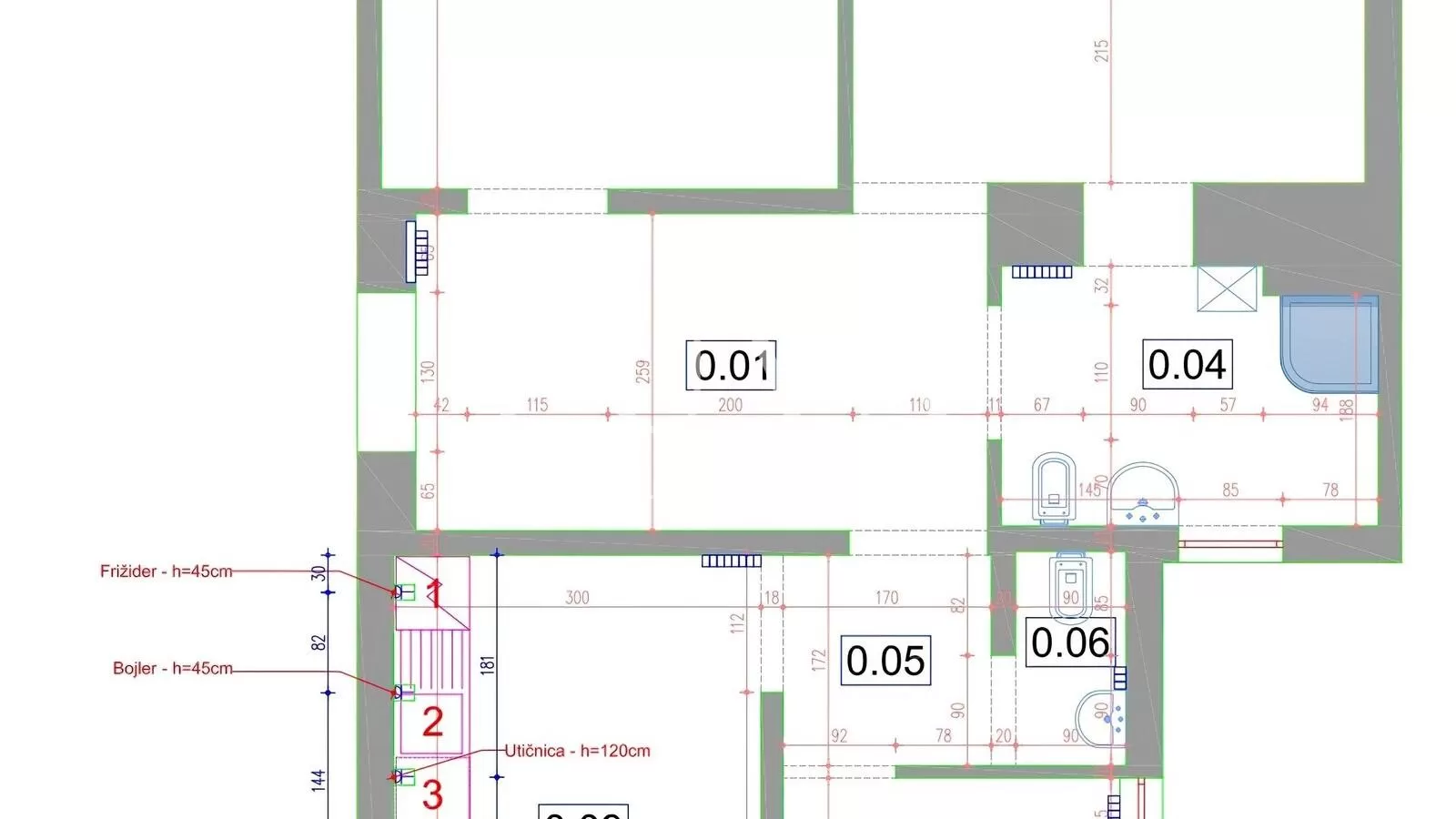 Zagreb, Zentrum, großzügige 3-Zi.-Whg. mit Balkon, 93,35 m2