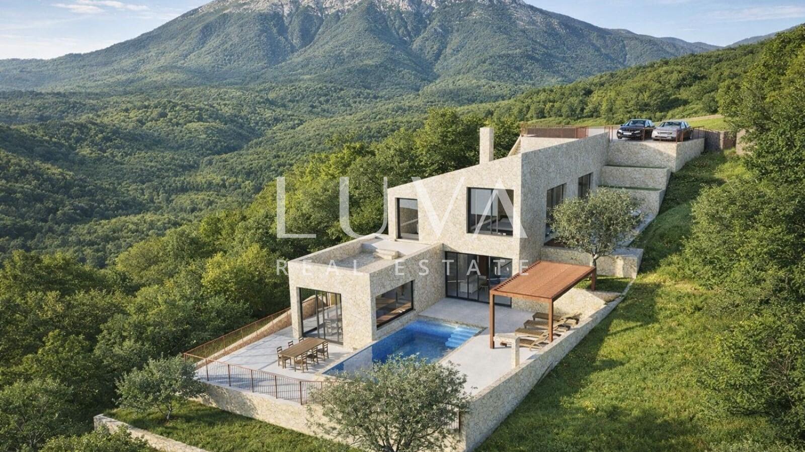 Kvarner, Brseč, Building land of 1,173 m² with sea view for sale