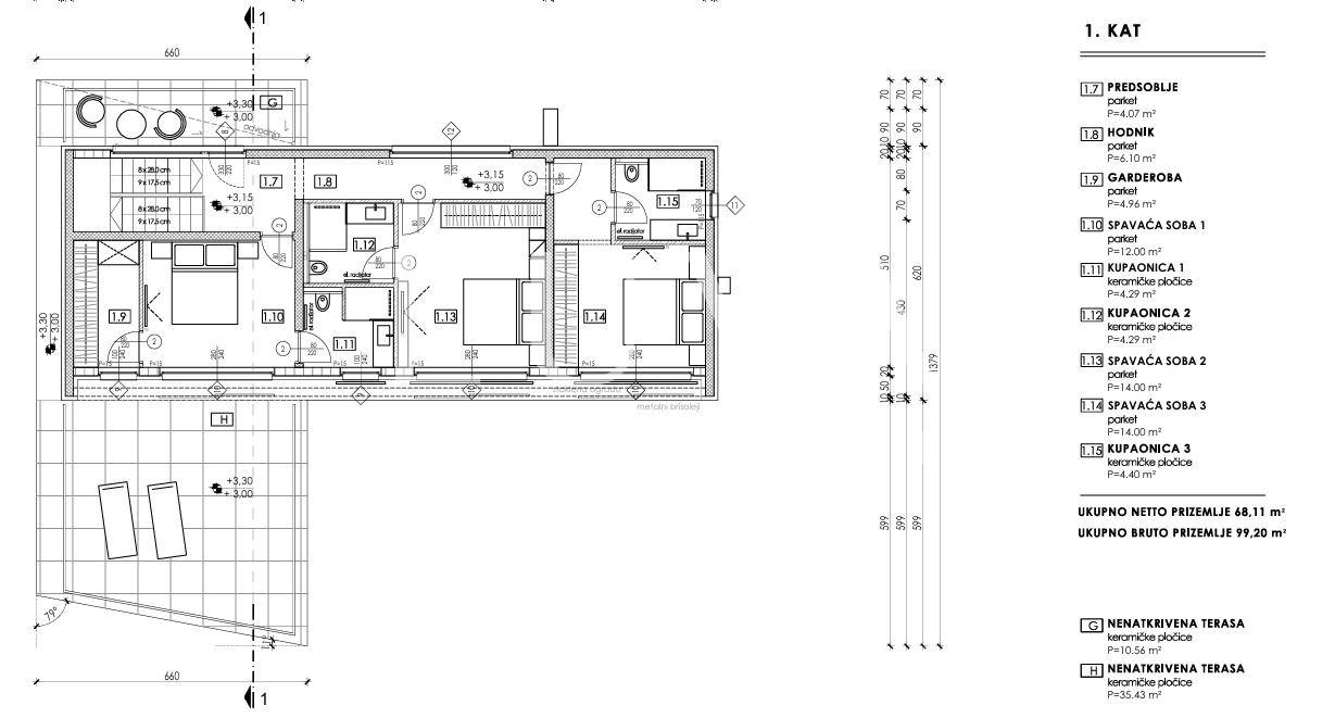 Kaštel Novi, Rudine, moderna vila s bazenom i pogledom na more