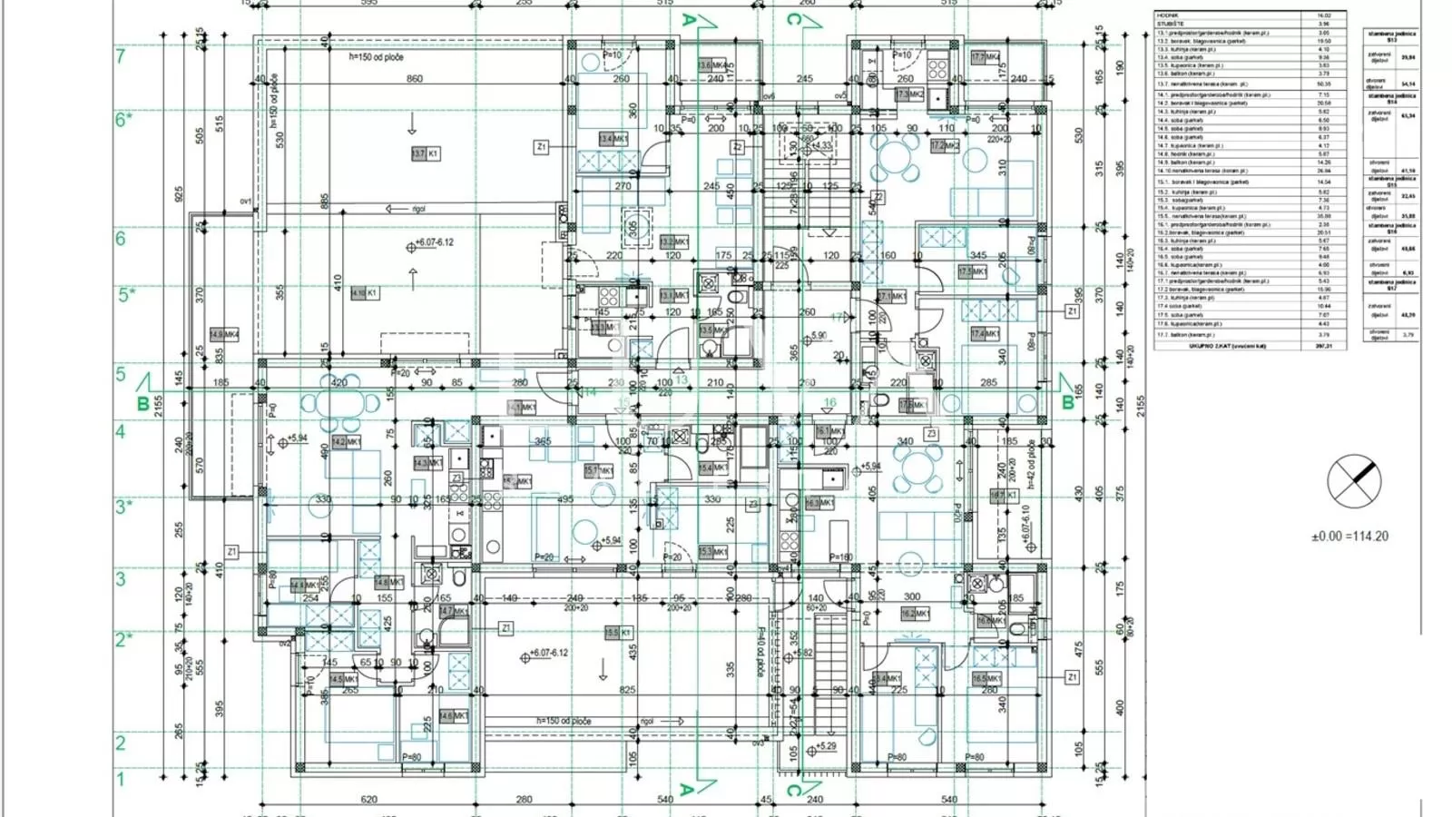 Zagreb, Klara, trosoban stan 54,03 m2, s balkonom, prodaja
