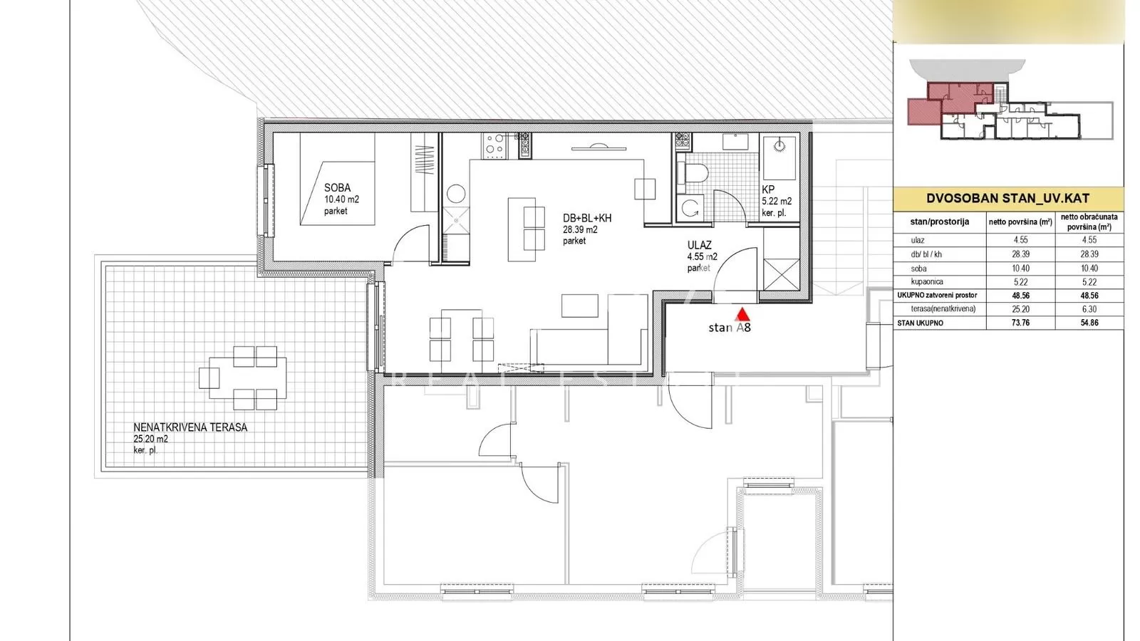 German: Dubrava, 2-Zi-Wohnung 54,86m2 WF, Neubau zu verkaufen