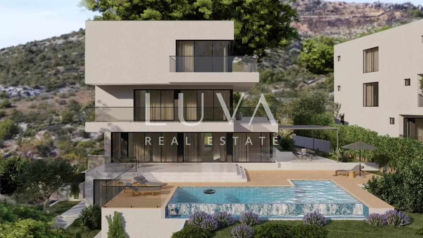 Rogoznica, Grundstück mit Projekt zum Bau einer Luxusvilla und Baugenehmigung