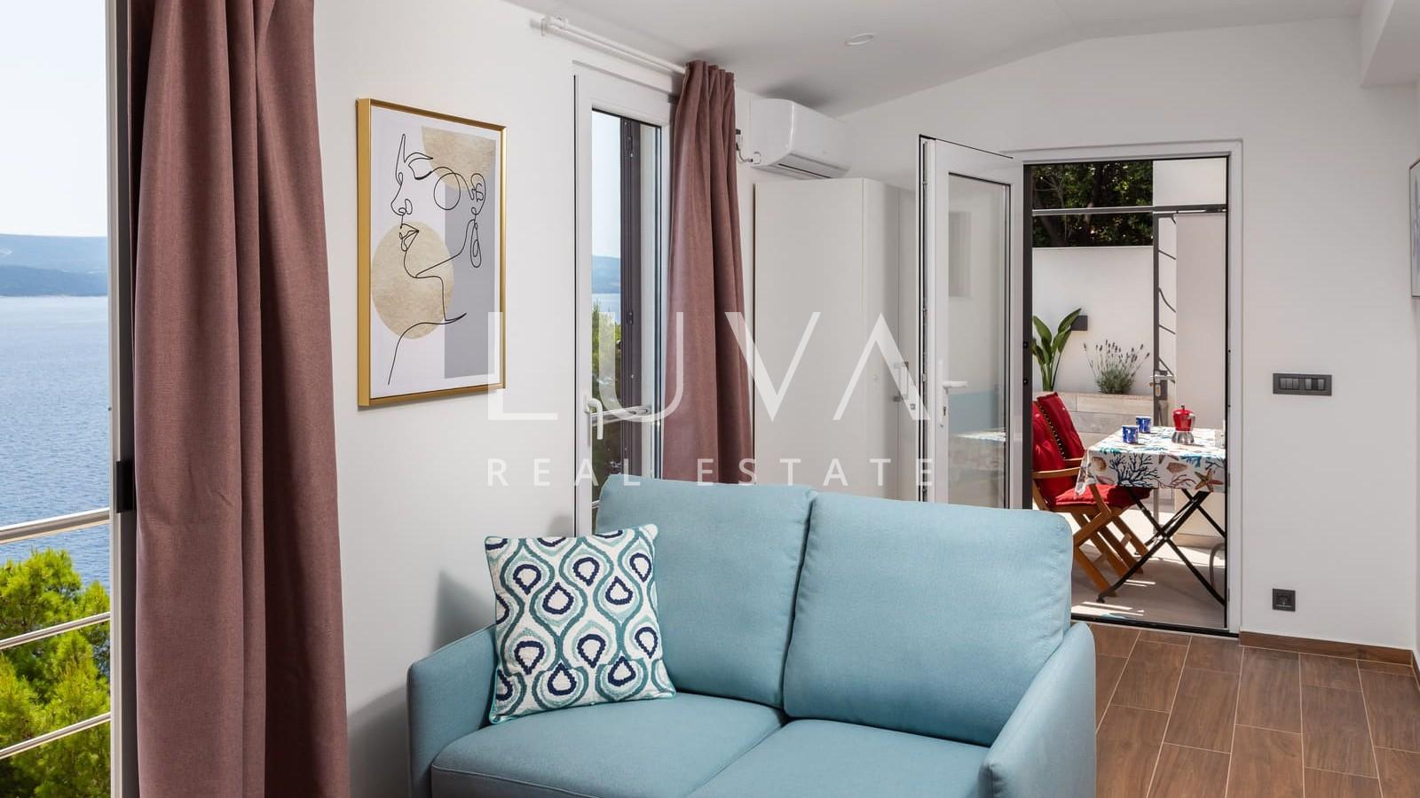 Omiš, Stanići, seafront house with pool for sale