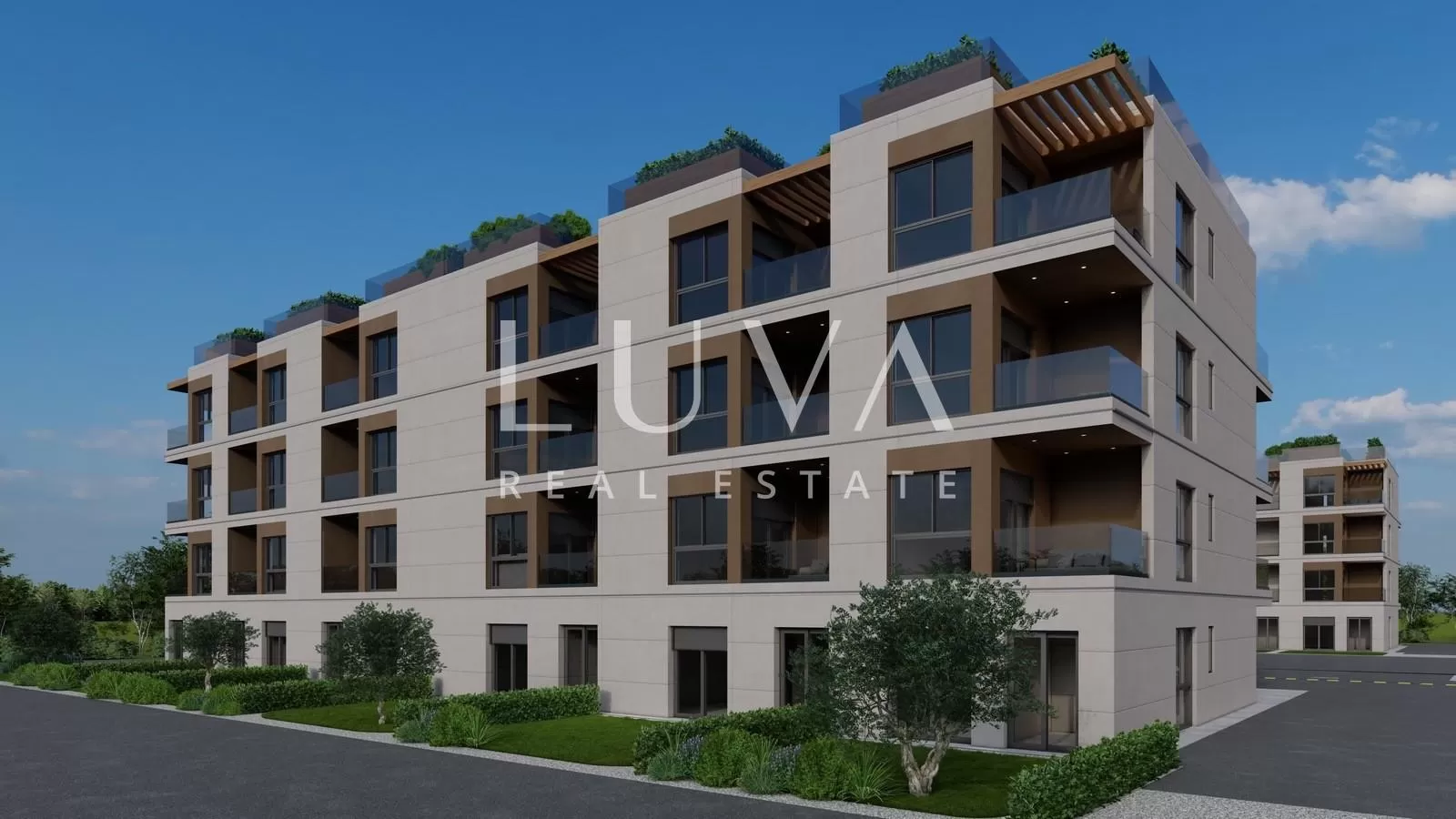 Istra, Tar, moderni trosoban stan s krovnom terasom u novogradnji, 69 m2