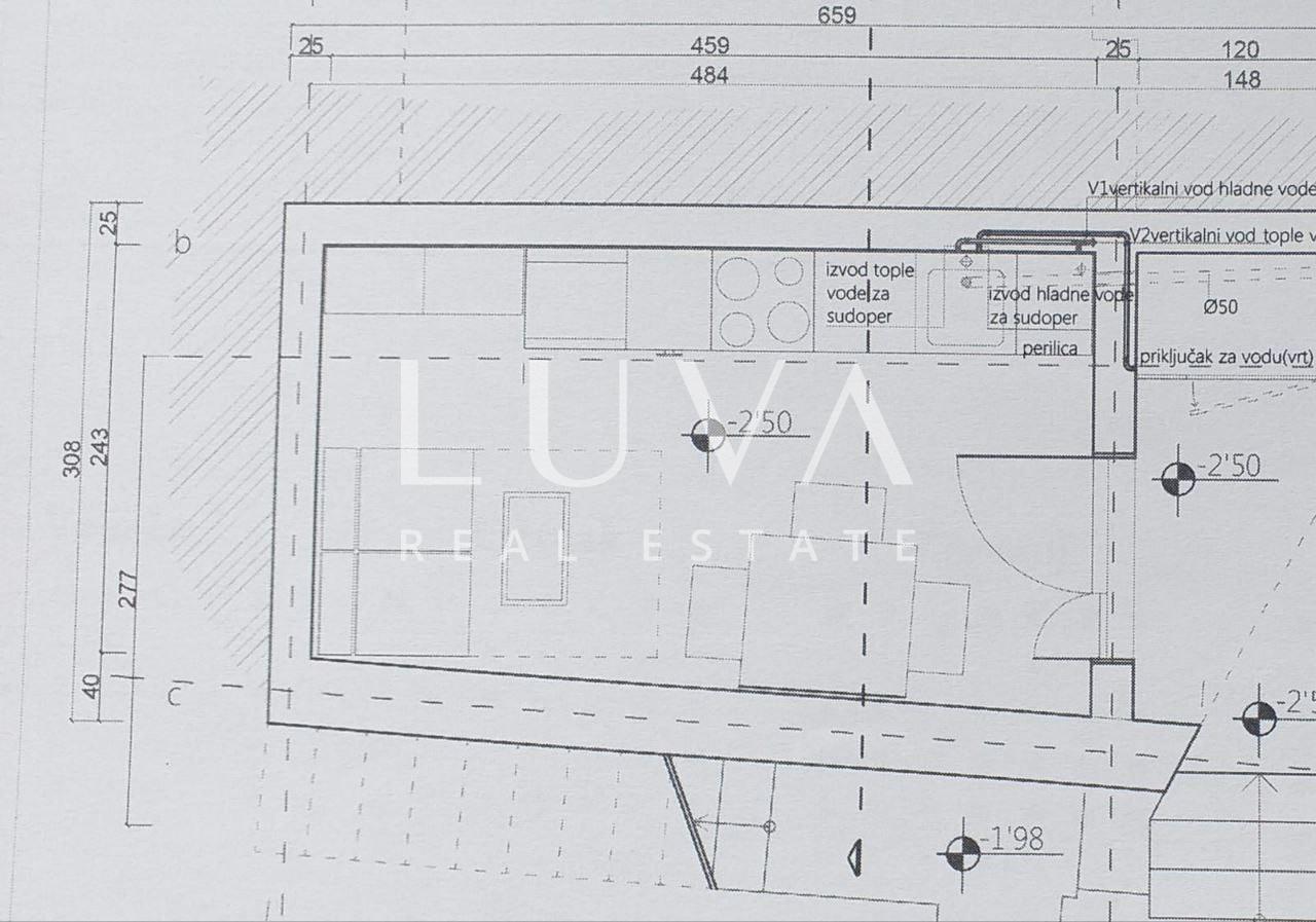 Omiš, Stanići, seafront house with pool for sale