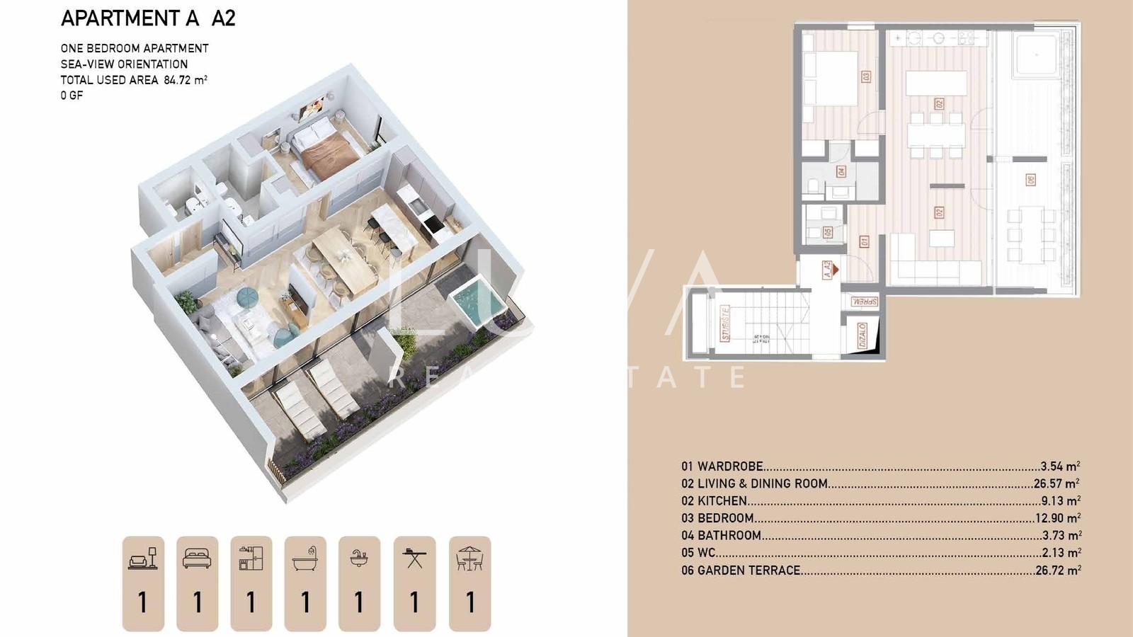 Opatija Luxusapartment A2 mit Meerblick zu verkaufen