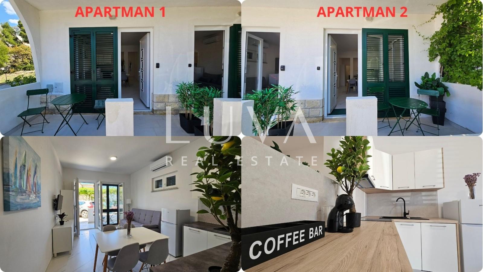 Omiš, Nemira, 3 seaside apartments + parking for sale