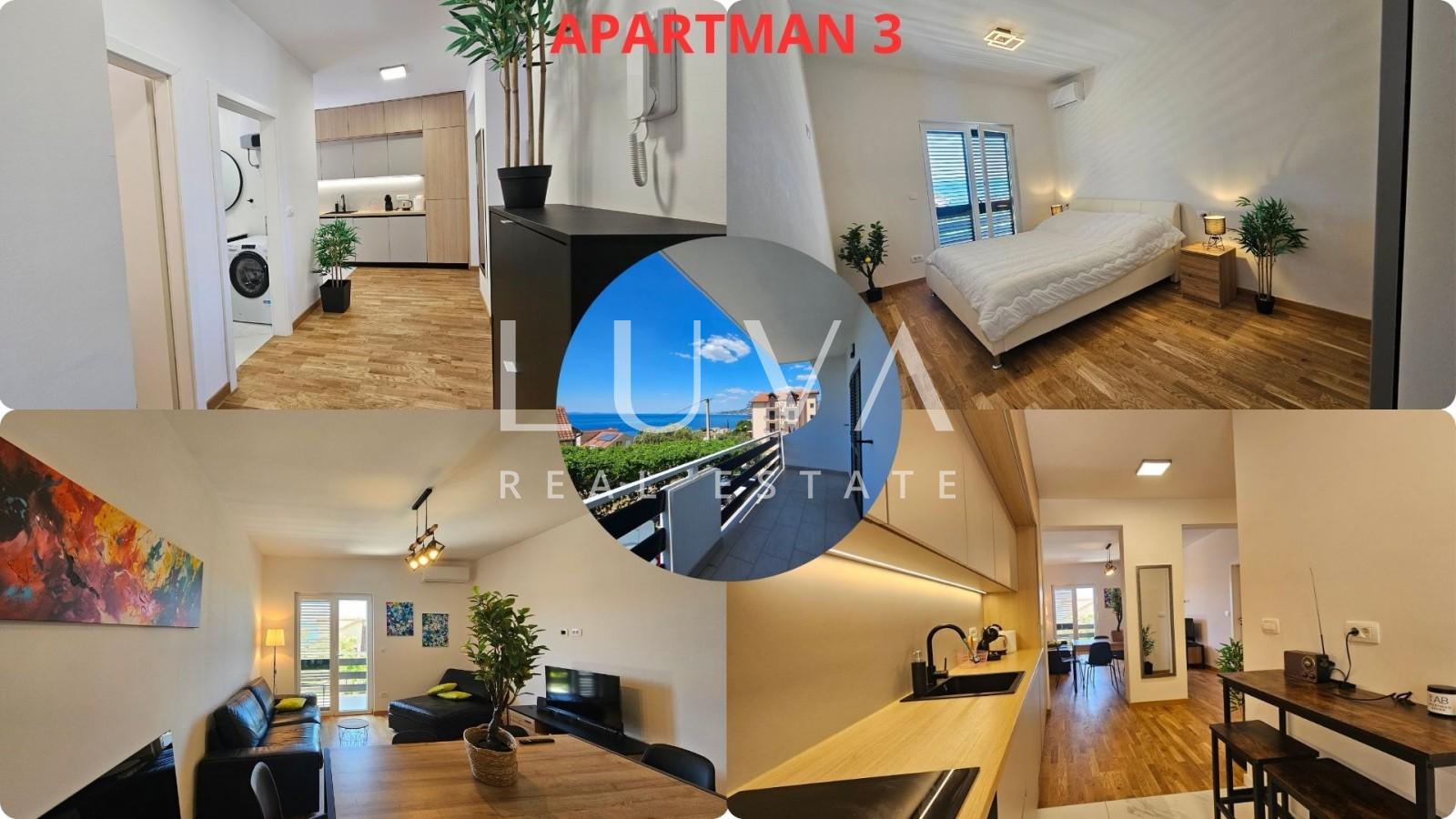 Omiš, Nemira, 3 seaside apartments + parking for sale