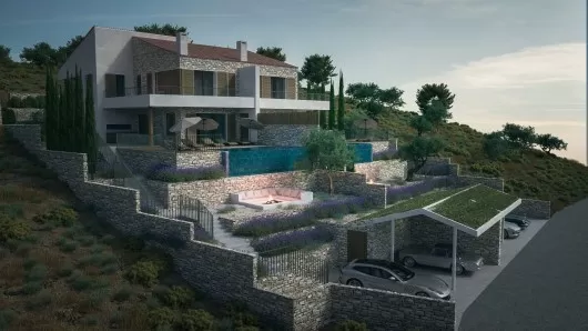 Insel Cres, Martinšćica, Luxuriöses Haus mit Pool und traumhaftem Meerblick, 267,48 m²