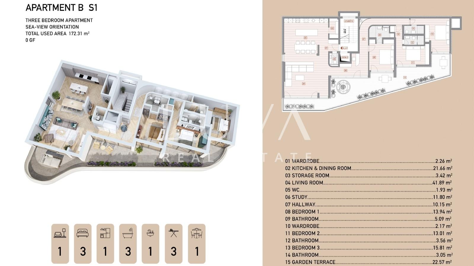 Opatija, Luxuswohnung mit Ausblick, Gebäude B, Whg. S1