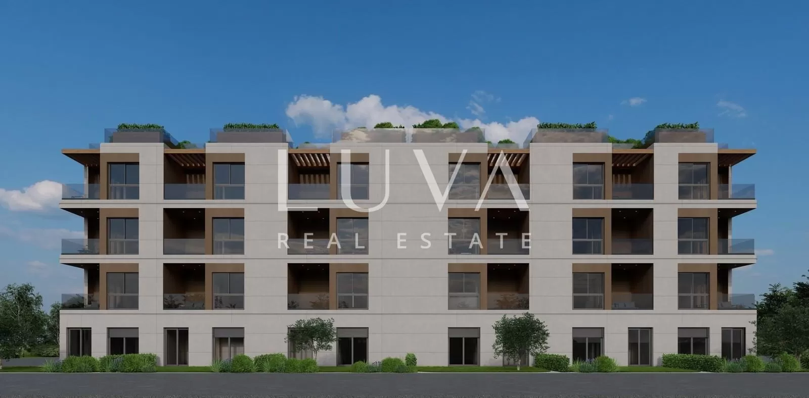 Istra, Tar, moderni trosoban stan s krovnom terasom u novogradnji, 69 m2