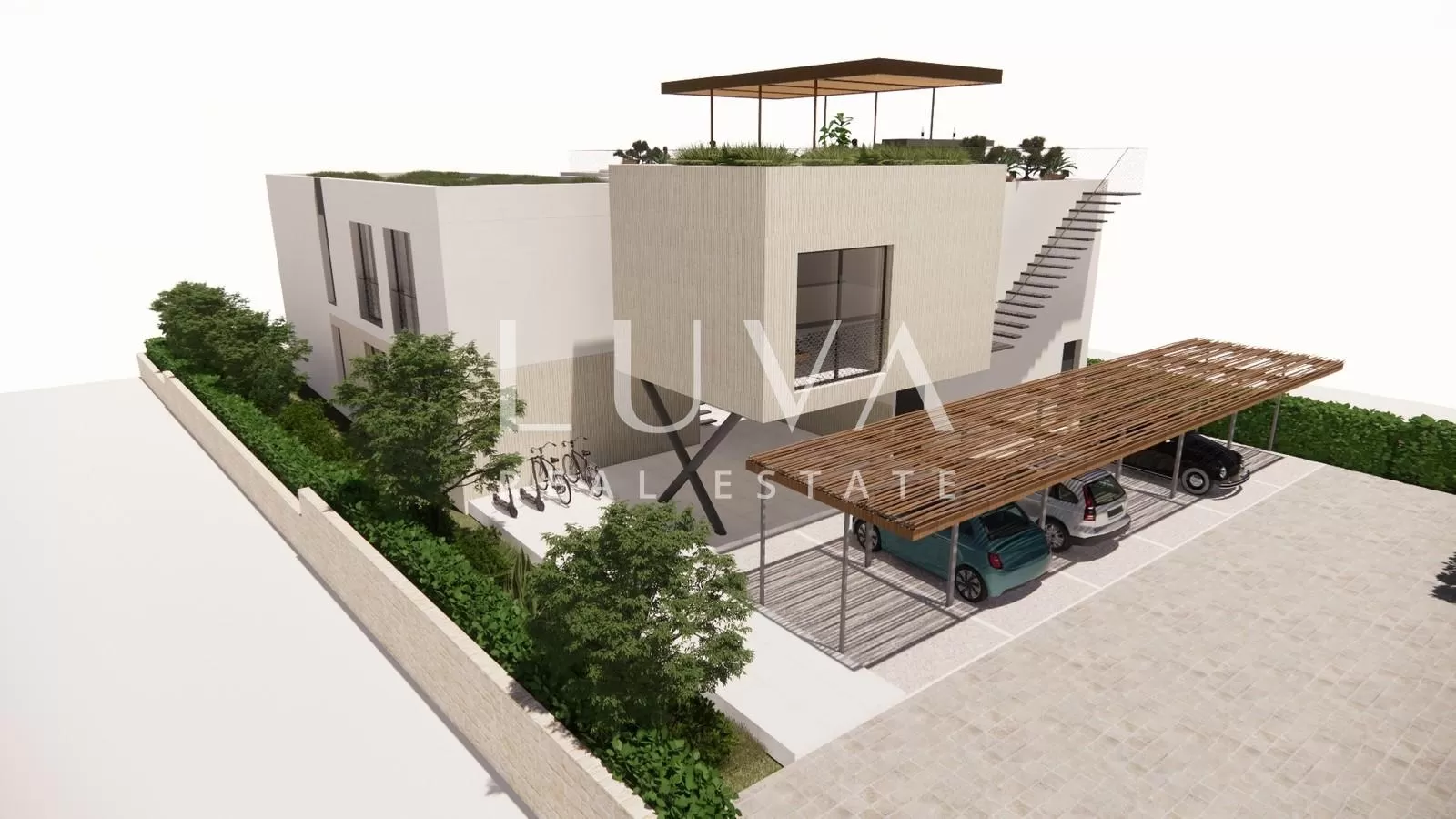 Ugljan, luksuzni penthouse s jacuzijem, prvi red do mora NKP 109,49 m2