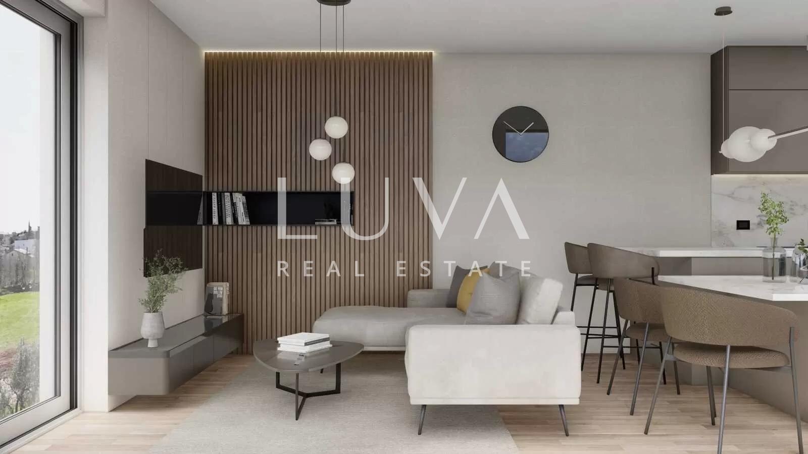 Istria, Tar, modern three-room ground floor apartment with garden in a new building, 57 m2