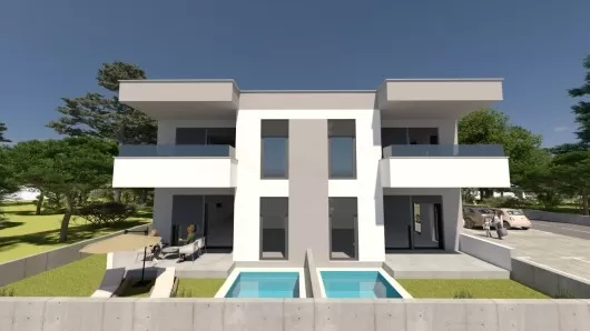 Zadar, Kožino, moderne Erdgeschosswohnung mit Garten, 69,73 m²