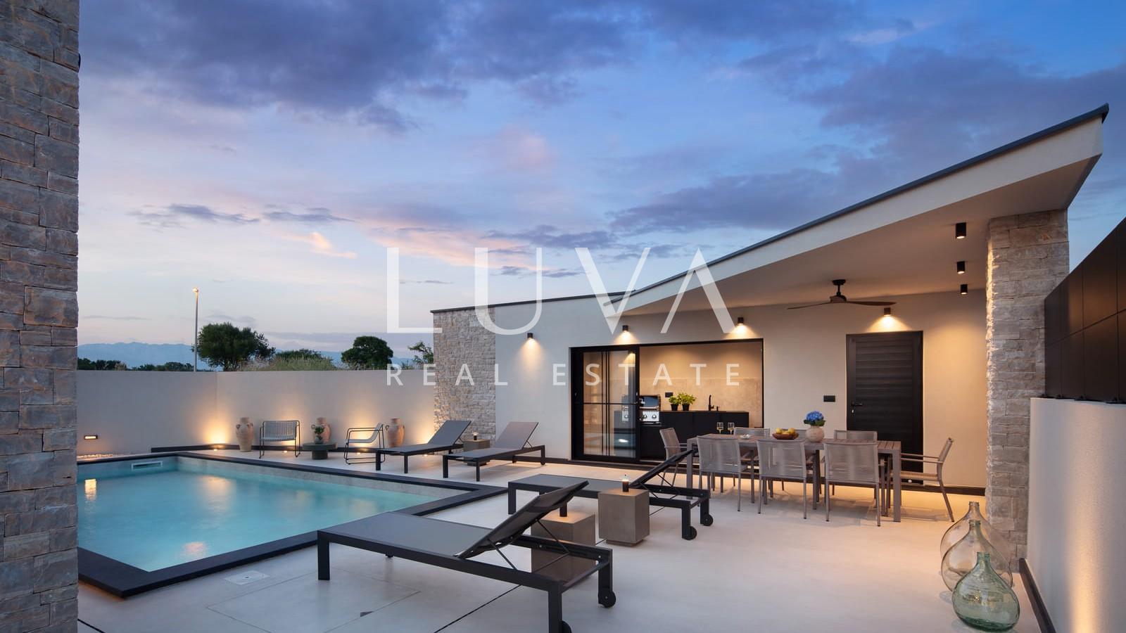 Zadar, Visočane, modern house with pool and wellness area