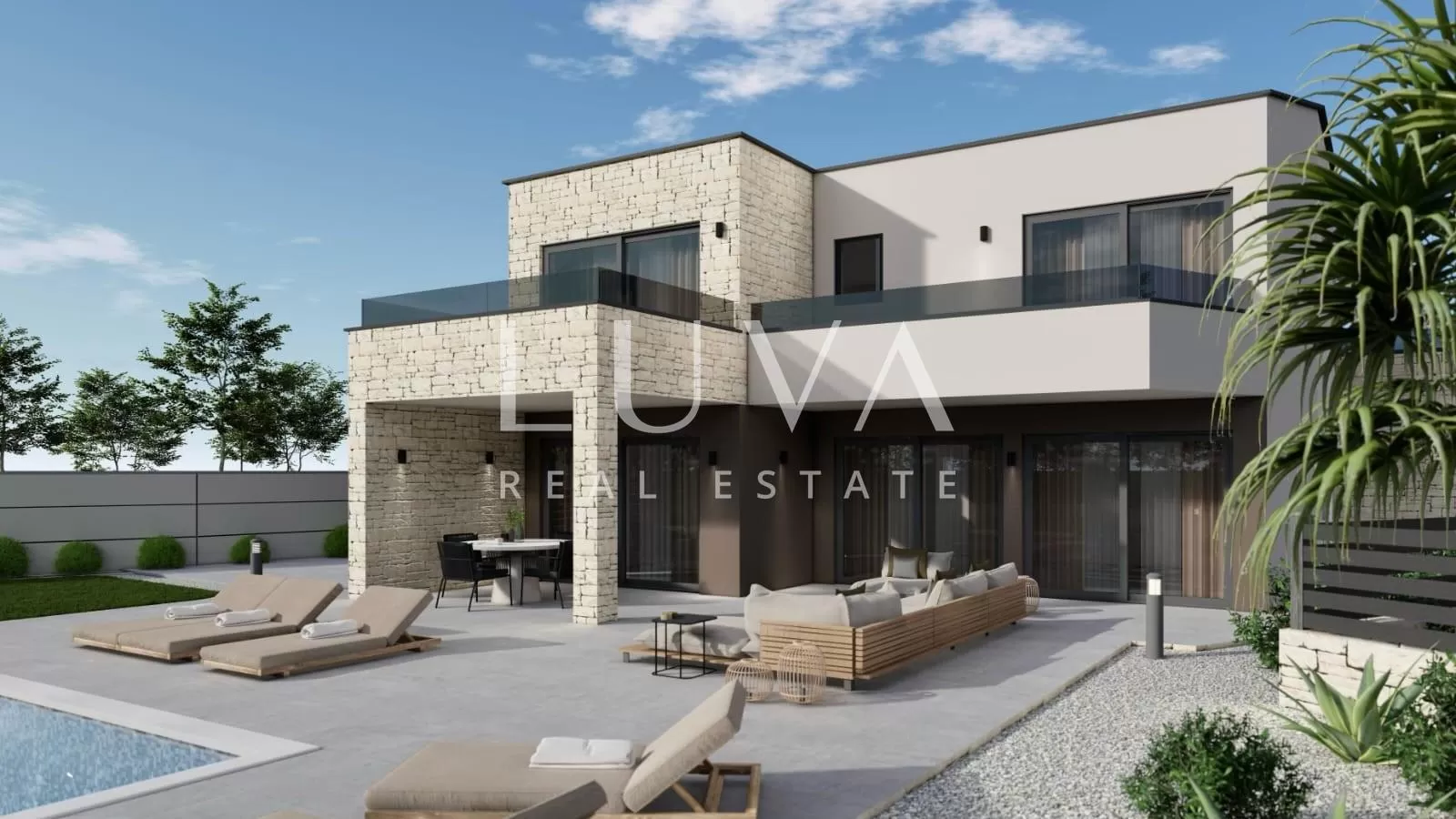 Istria, Tinjan, modern villa with pool under construction, 235 m2