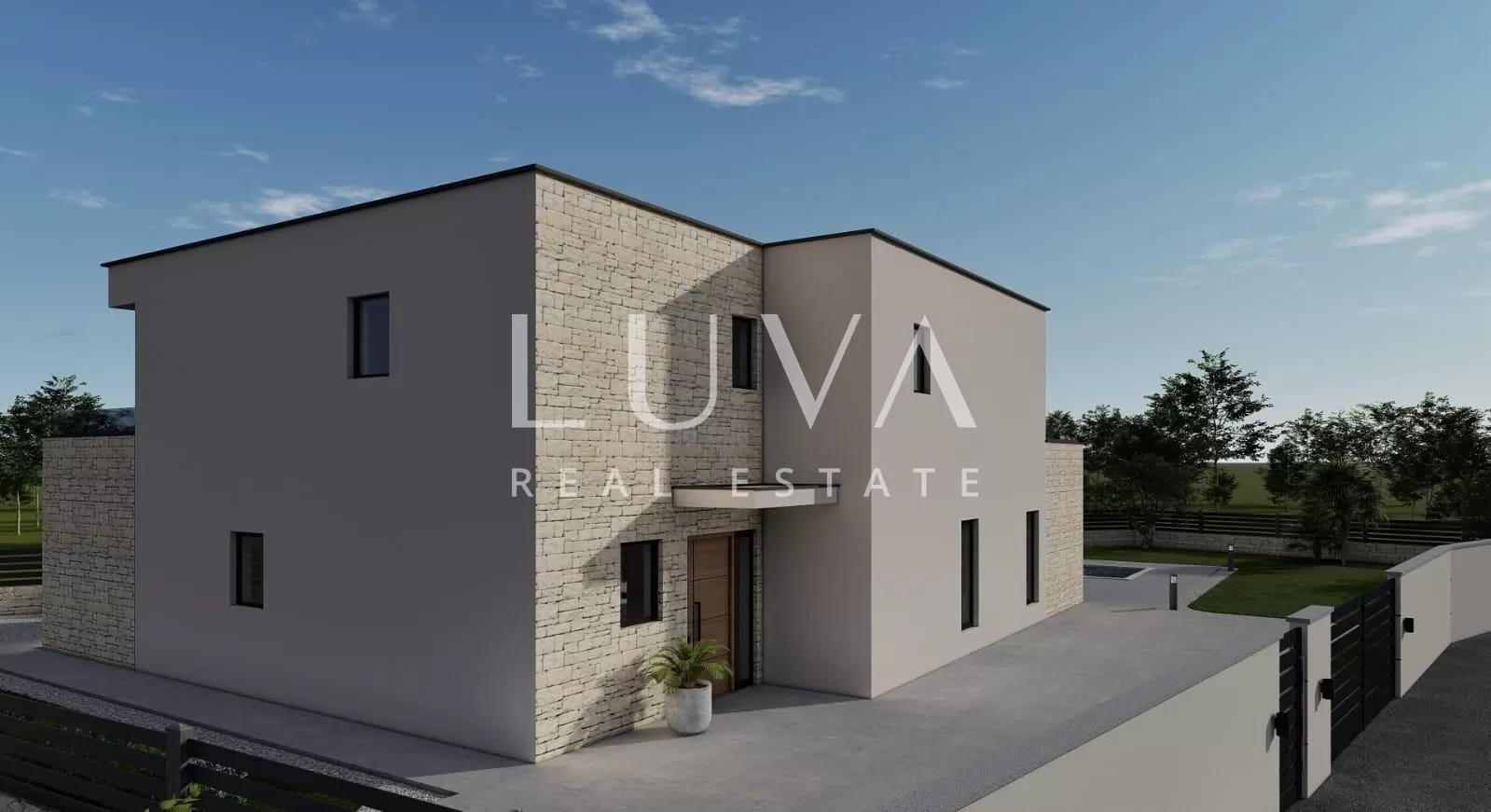 Istria, Tinjan, modern villa with pool under construction, 235 m2