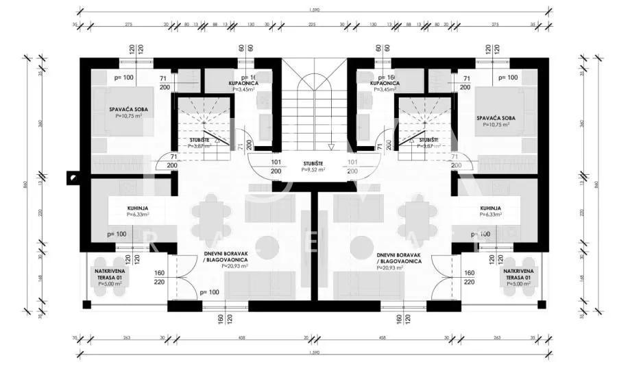 Kaštel Štafilić, kuća 377m2 sa stanovima na prodaju