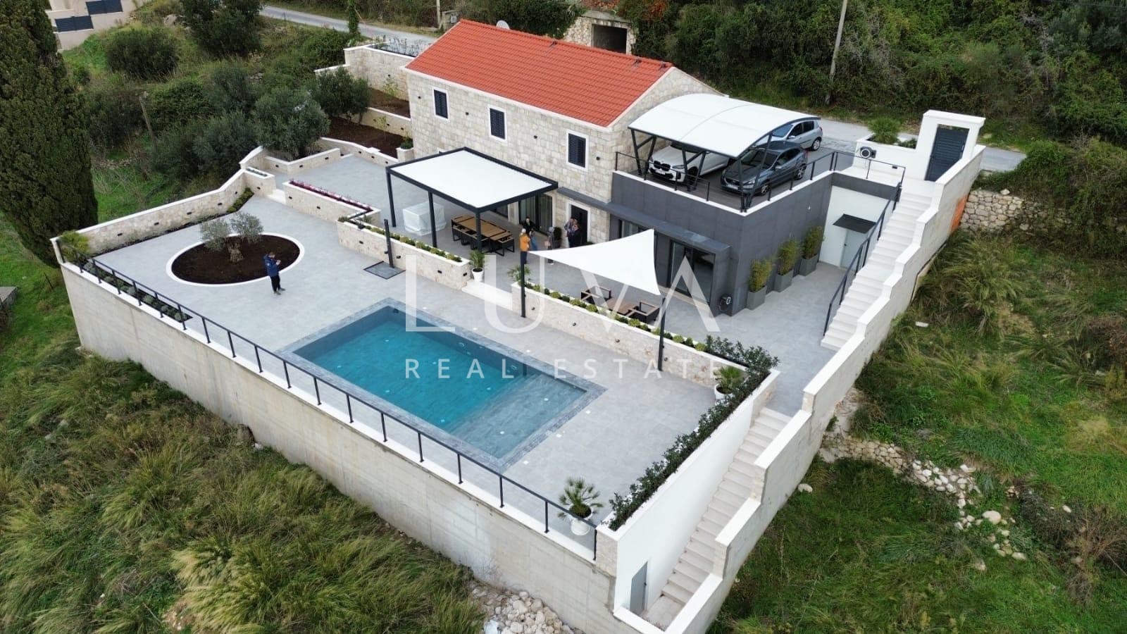 Dubrovnik, Brsečine, luxury stone villa with pool and sea view, 250 m²