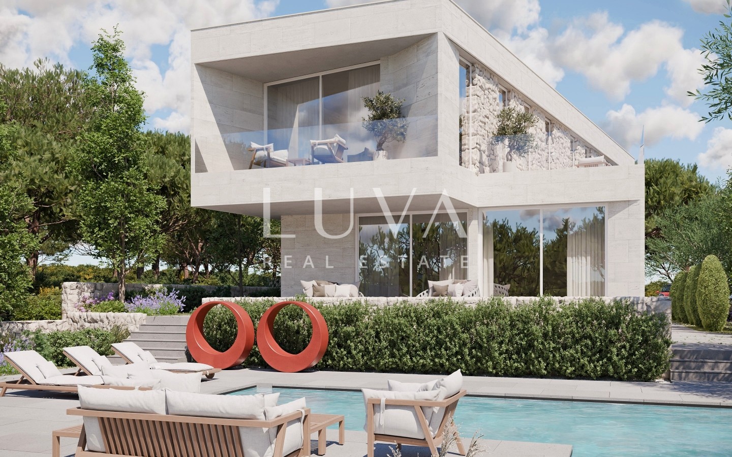 Trogir, Sevid, luxury villa 252m2, by the sea for sale