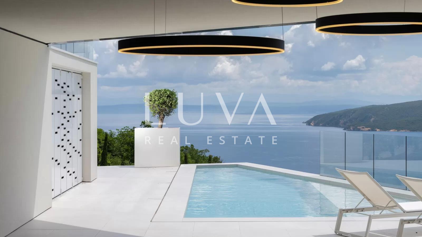 Mošćenice, Opatija, luksuzna vila s bazenom i pogledom na more