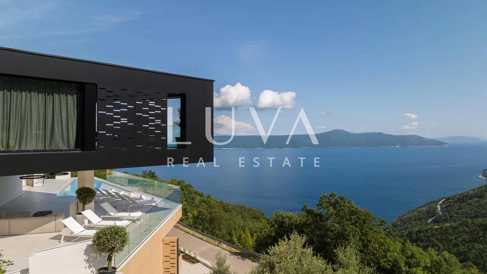 Mošćenice, Opatija, luksuzna vila s bazenom i pogledom na more