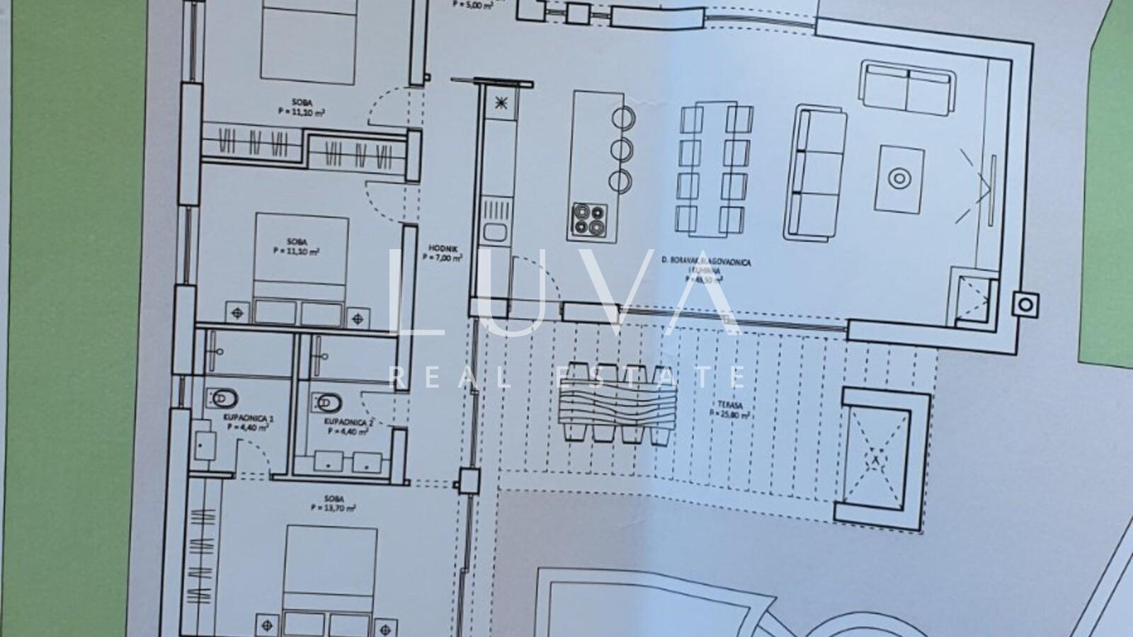Sukošan, Debeljak, kuća 144 m2 s bazenom 50 m2, prodaja