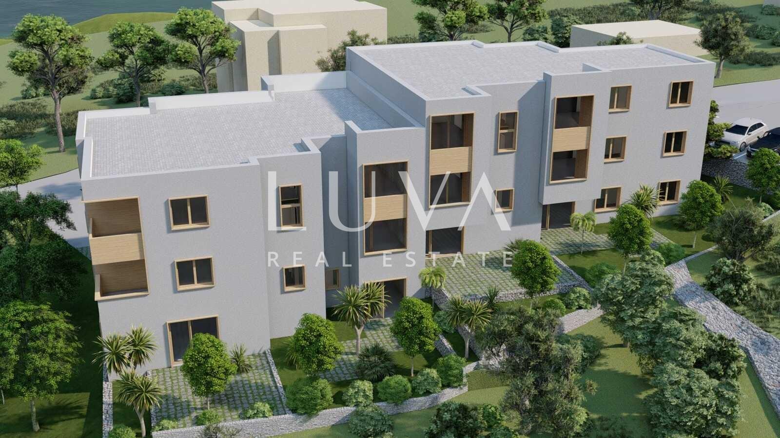 Trogir, Slatine, stan S4 42m2 u novogradnji s pogledom na more na prodaju