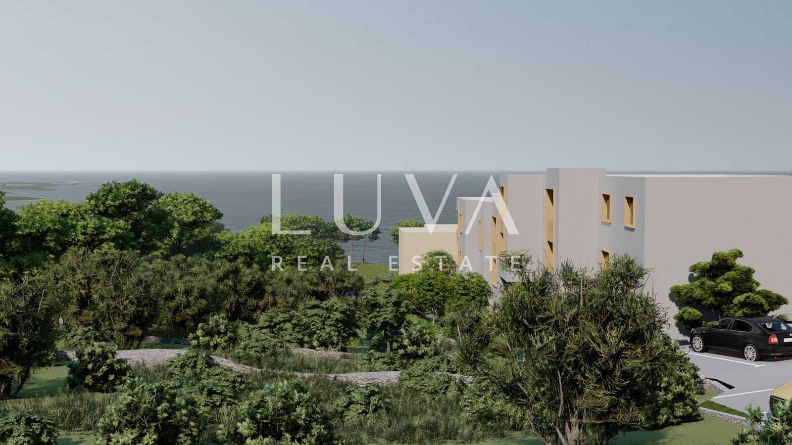 Trogir, Slatine, stan 65m2 u novogradnji s pogledom na more na prodaju