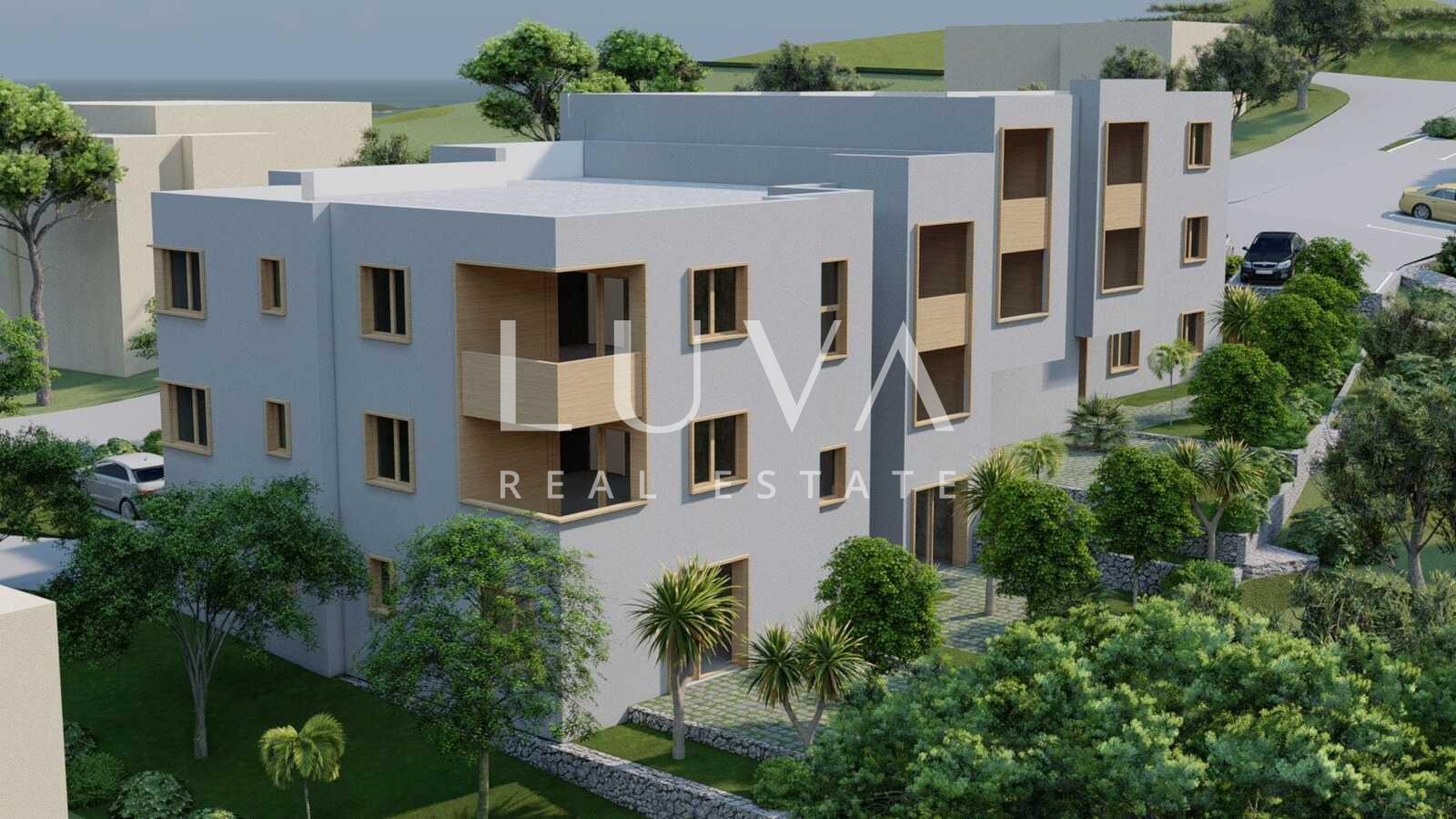 Trogir, Slatine, stan S4 42m2 u novogradnji s pogledom na more na prodaju