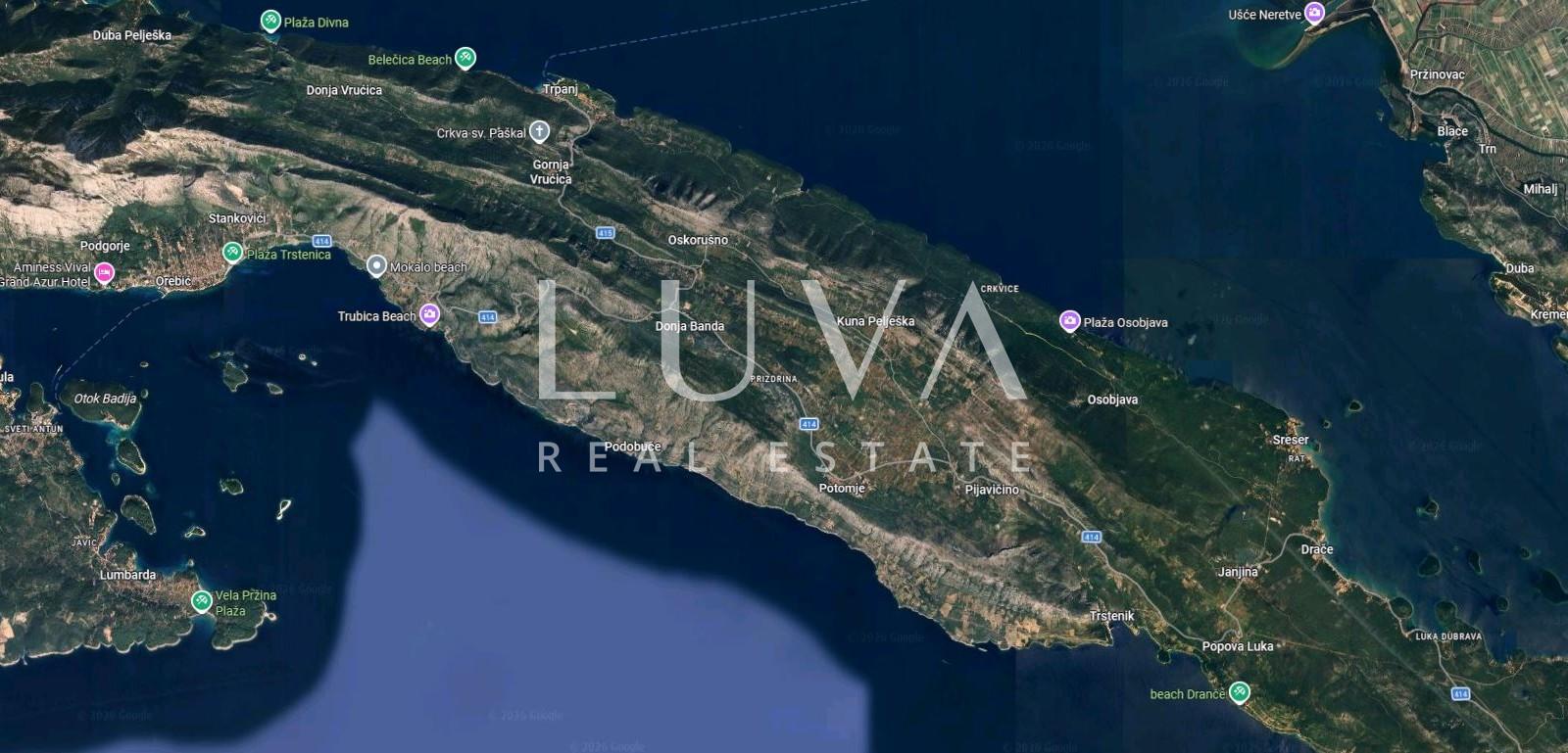 Orebić, Potomje, agricultural potential of 34,923 m²