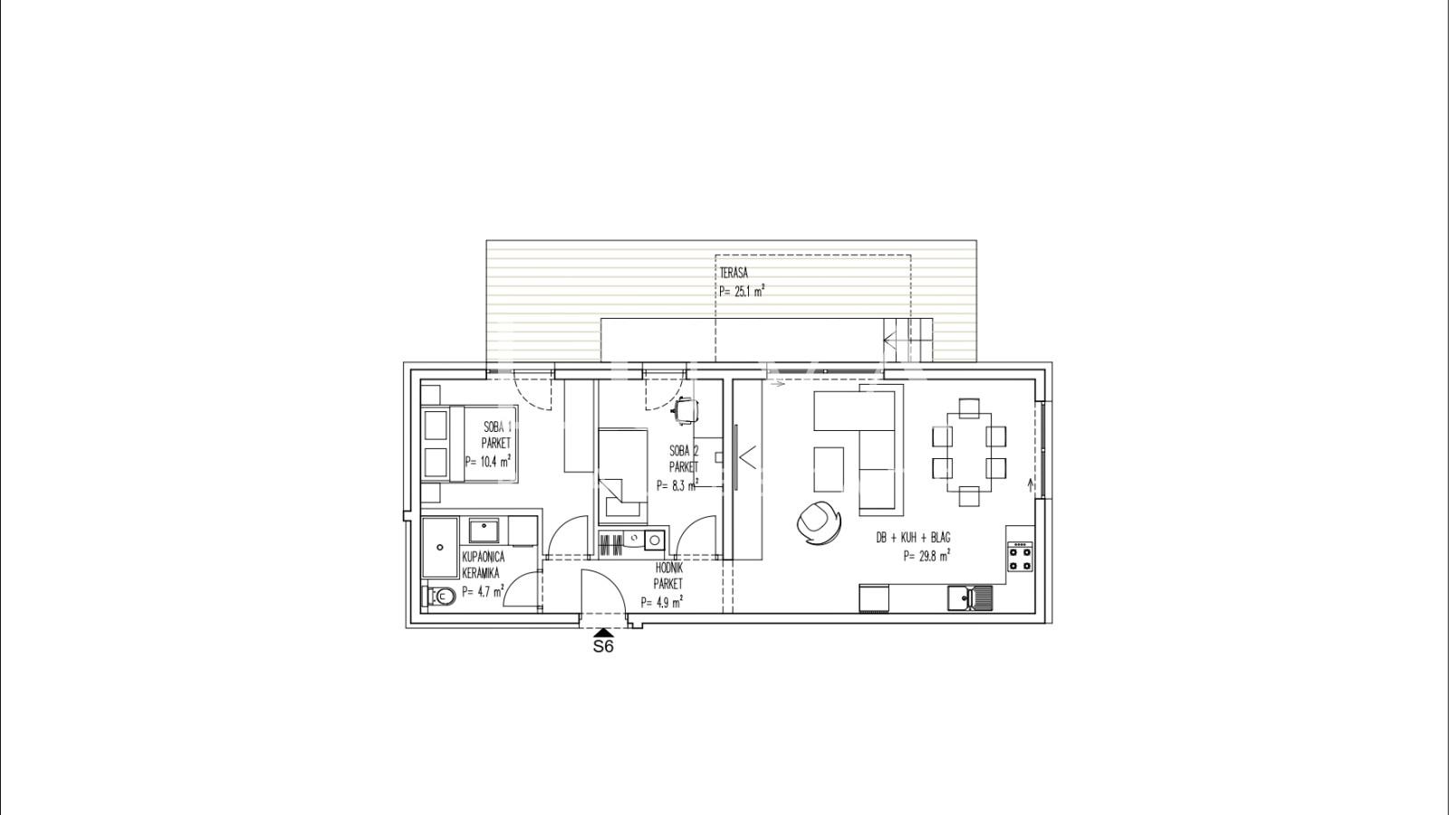 Brezovica, novogradnja, 3S stan NKP 81 m2 na prodaju, S6