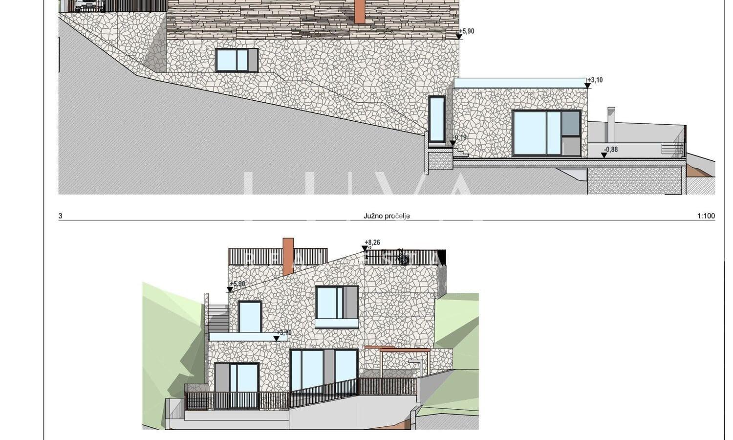 Kvarner, Brseč, Building land of 1,173 m² with sea view for sale