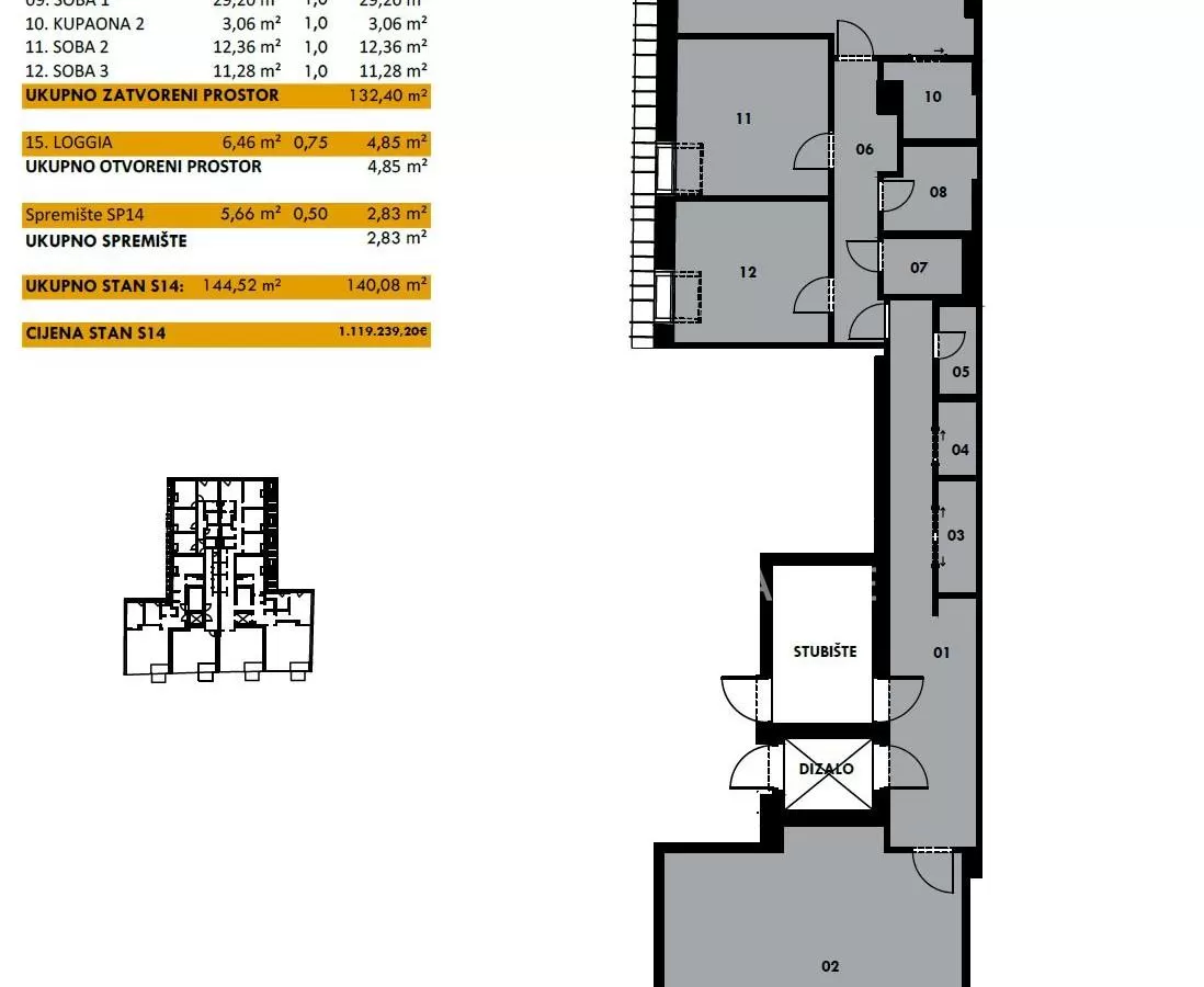 Zagreb, Ribnjak, luksuzan 4-sobni stan na 4. katu 140 m2 na prodaju