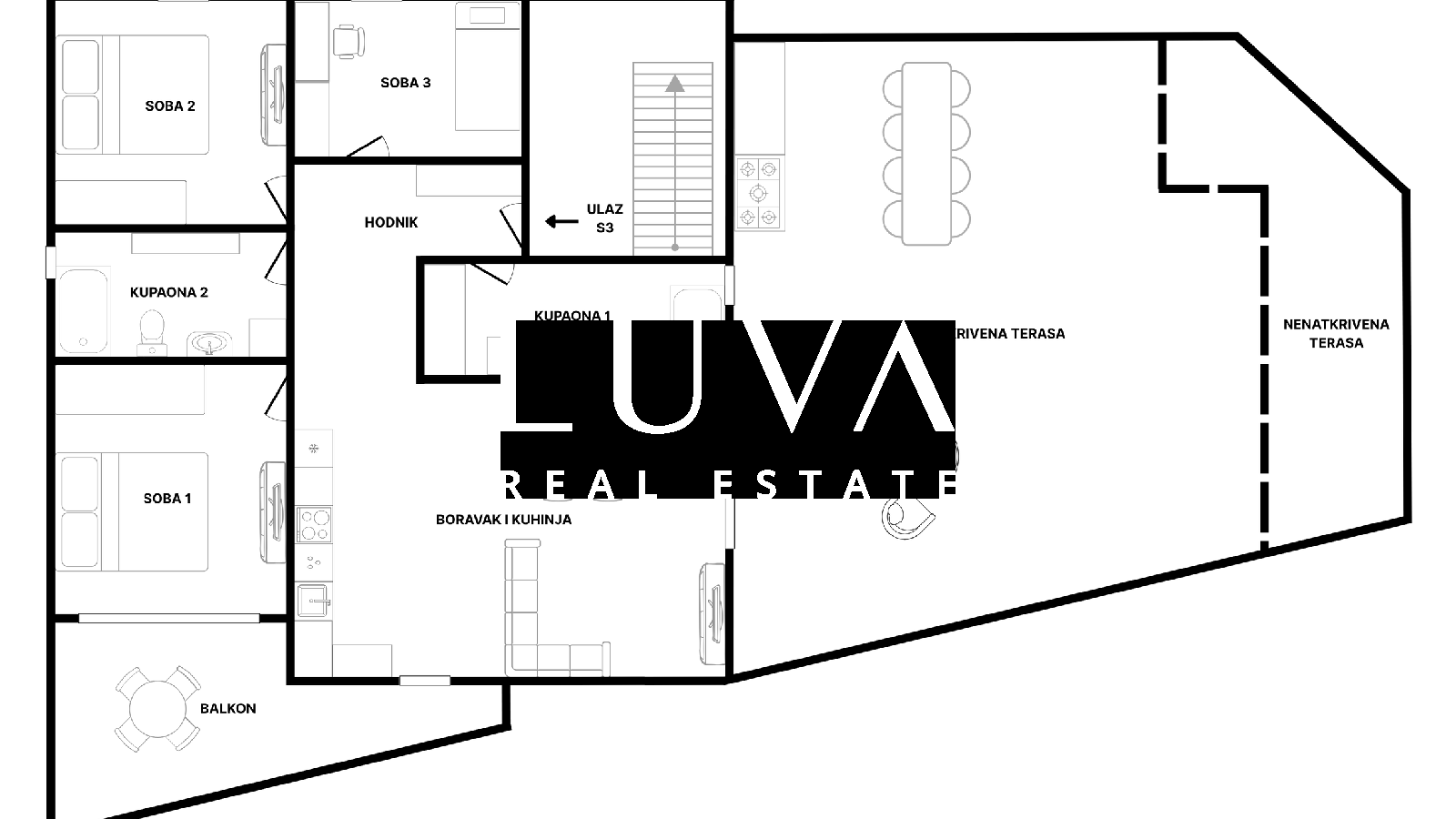 Zagreb, Gračani – modernes Penthouse mit Panoramablick, netto 136,58 m²