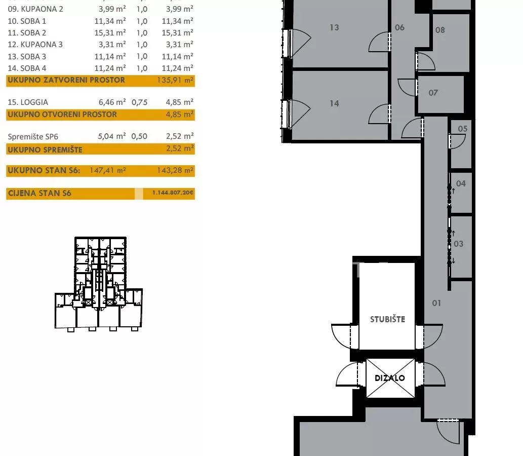 Zagreb, Ribnjak, Luxuriöse 5-Zimmer-Wohnung im zweiten Stock, 143 m² zu verkaufen