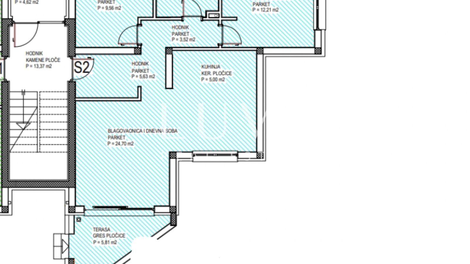 Zagreb, Gornji stupnik, stan s dvije spavaće sobe u prizemlju, 85,79 m²