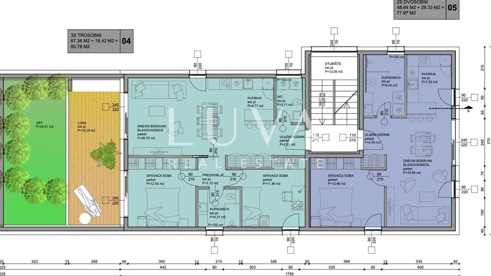 Karlovačka,  Duga Resa, trosoban stan u novogradnji s vrtom, 85.78 m²
