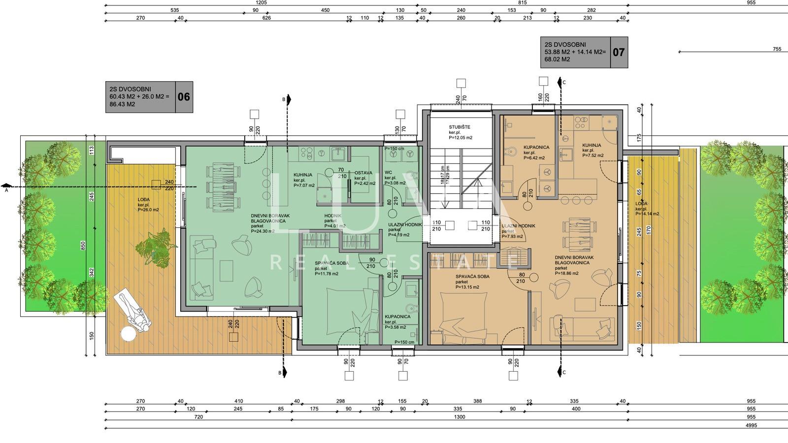 Karlovačka,  Duga Resa, dvosoban stan u modernoj novogradnji s terasom, 68 m²