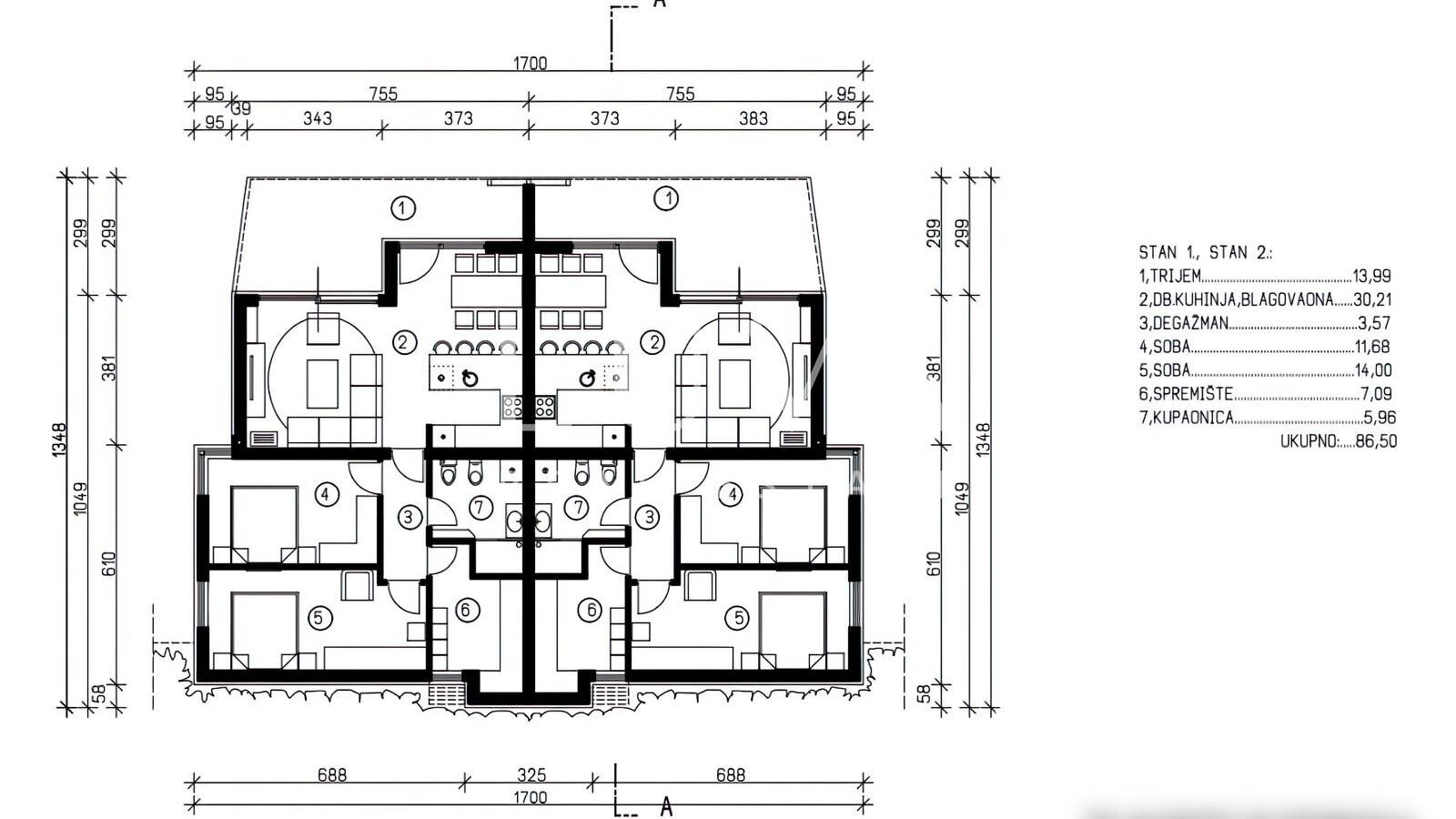 Krk, Omišalj, stan S1 u novogradnji uz more, na prodaju