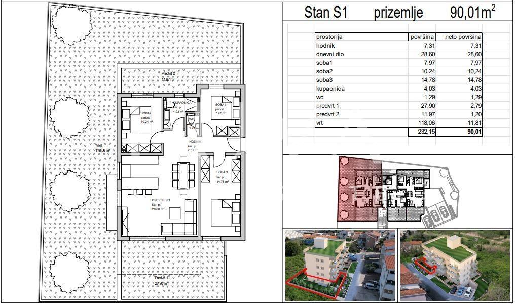 Split, Stobreč, building plot with valid location permit for sale, 1,360 m²