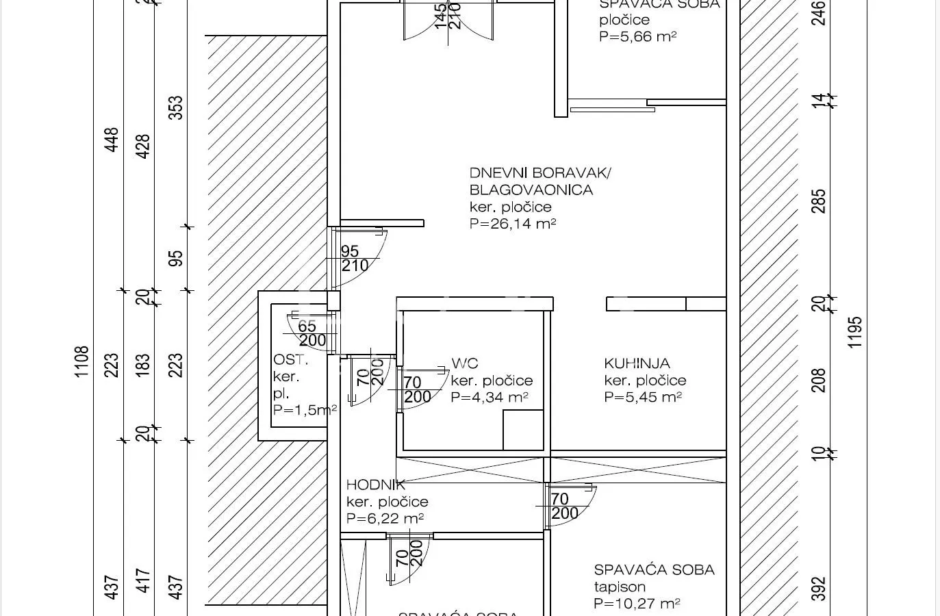 Split, Žnjan, 3s stan 70m2, lođa, na prodaju