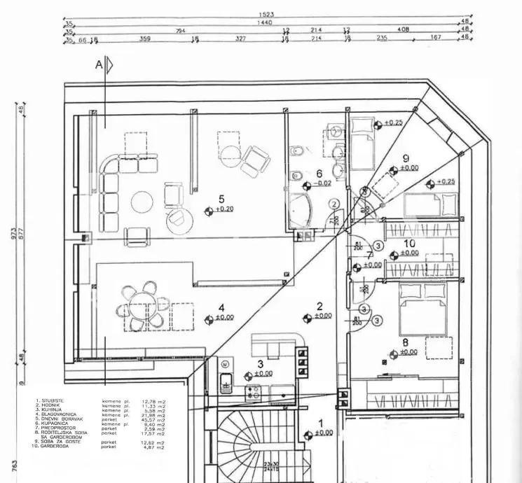 Zagreb, Črnomerec, speziell gestaltete Dreizimmerwohnung, 138m2
