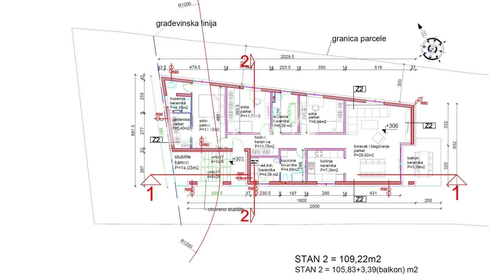 Zagreb, Fraterščica – Neubau 4-Zimmer-Wohnung + 2 Außenstellplätze + 1 Garagenstellplatz, 124 m²