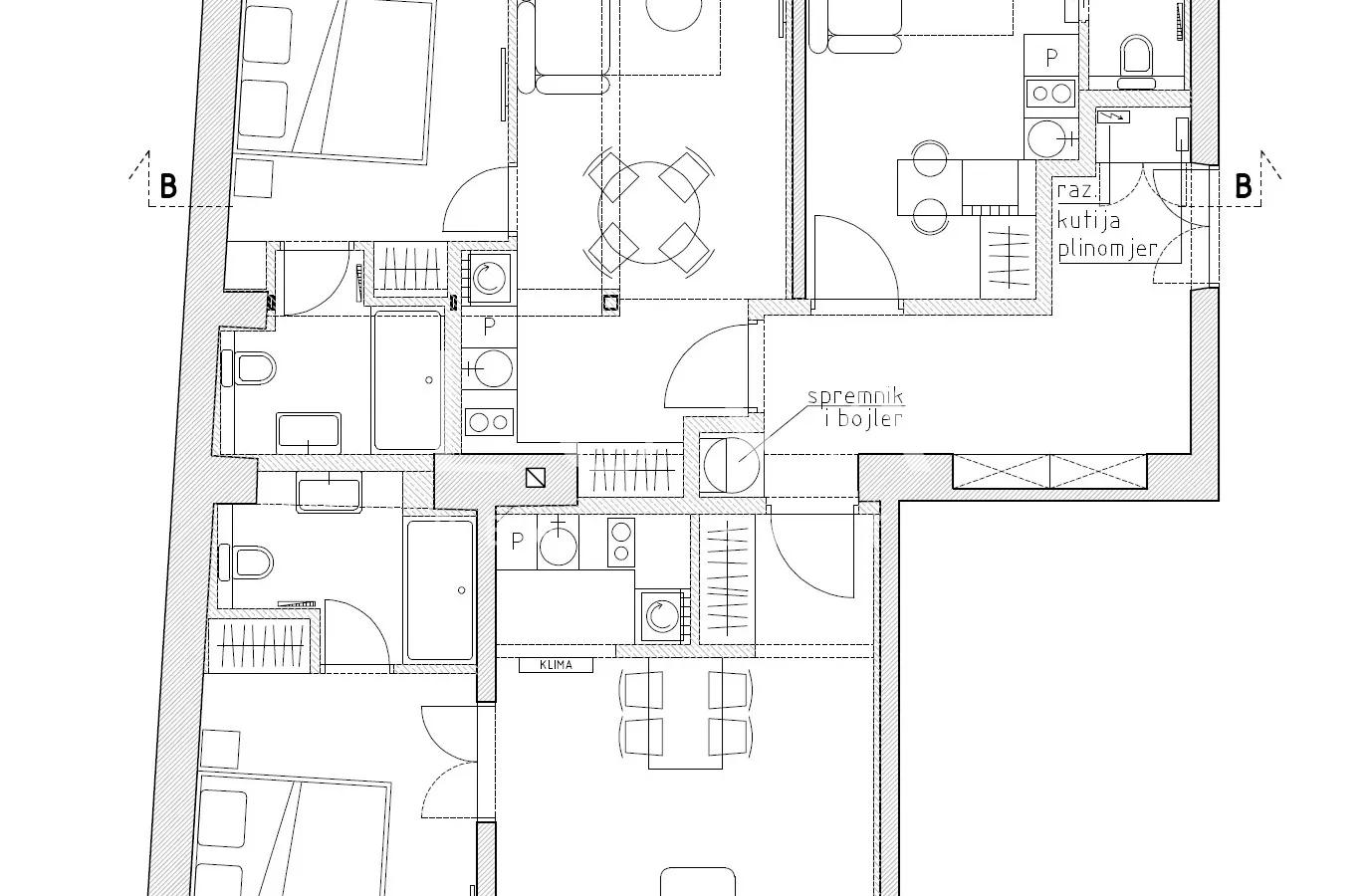 Zentrum, Berislavićeva, Wohnung 118m2, 5 Zimmer, 3 Badezimmer, zu verkaufen