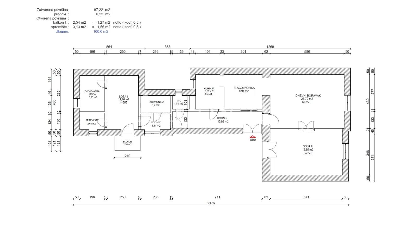 Zentrum, Svačić-Platz, Wohnung 101m² zur gewerblichen oder privaten Vermietung