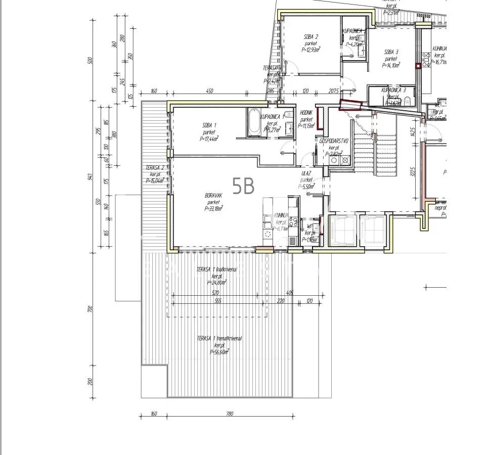 Britanac, Zagreb, luxurious apartment 151m² + 2 garages for rent, new building