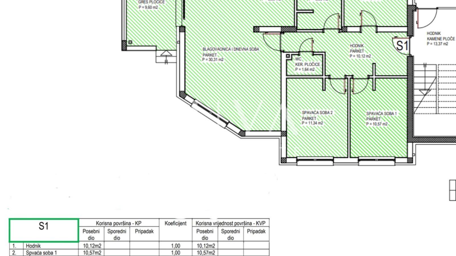 Zagreb, Gornji stupnik, stan s tri spavaće sobe u prizemlju, 108,64 m²