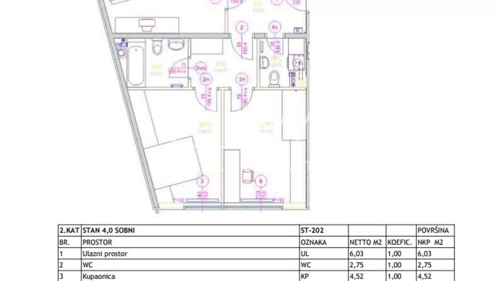 Veliko Polje, 4-soban stan 109,61m2, s garažom, prodaja