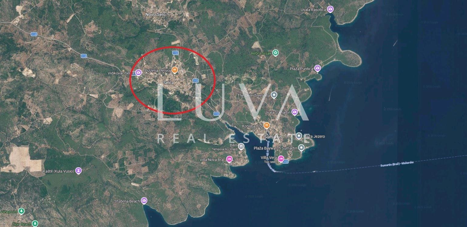 Brač, Selca, Attractive Building Plot of 1381 m² for Sale